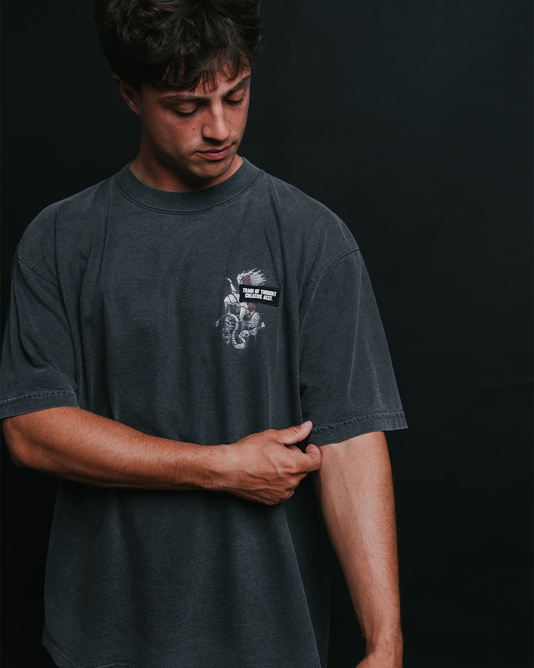 Survival of the Fittest Oversized Shadow Tee - trainofthoughtcollective