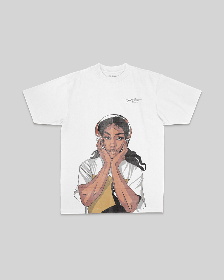 SZA Big Face White Tee - trainofthoughtcollective