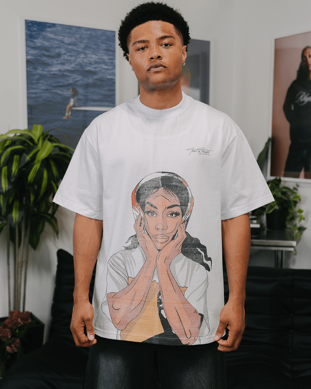 SZA Big Face White Tee - trainofthoughtcollective