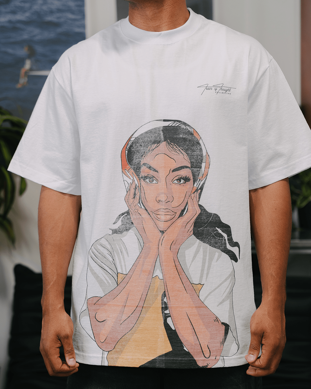 SZA Big Face White Tee - trainofthoughtcollective