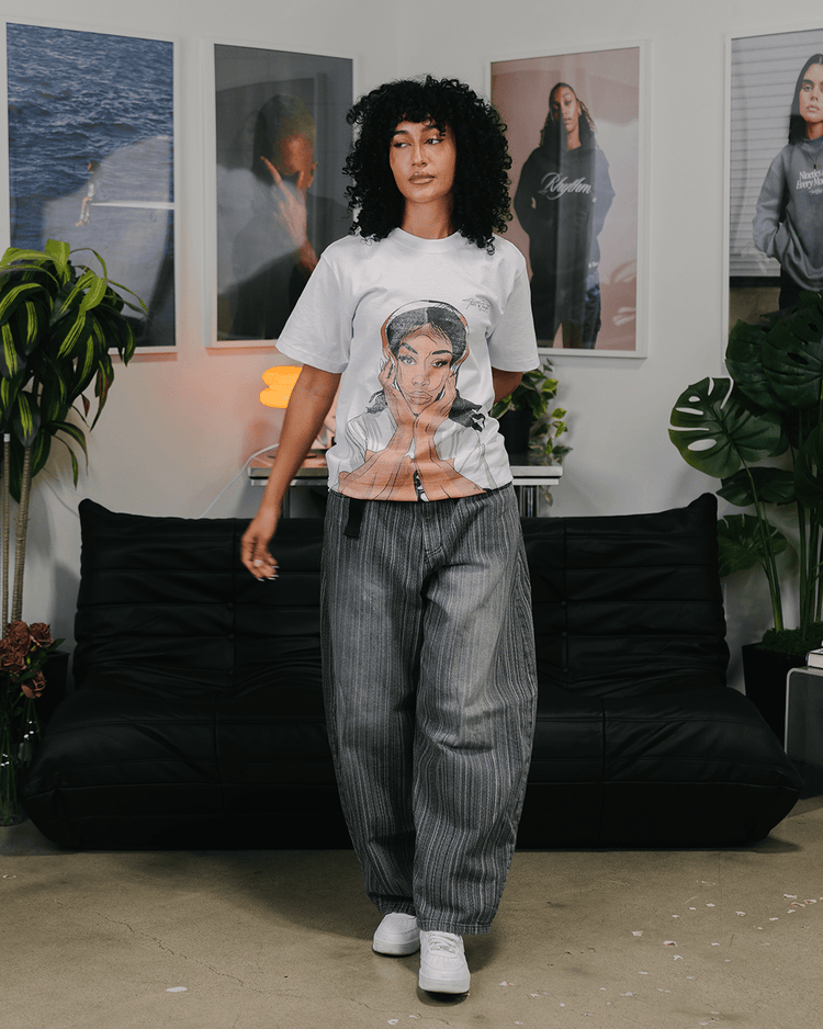 SZA Big Face White Tee - trainofthoughtcollective