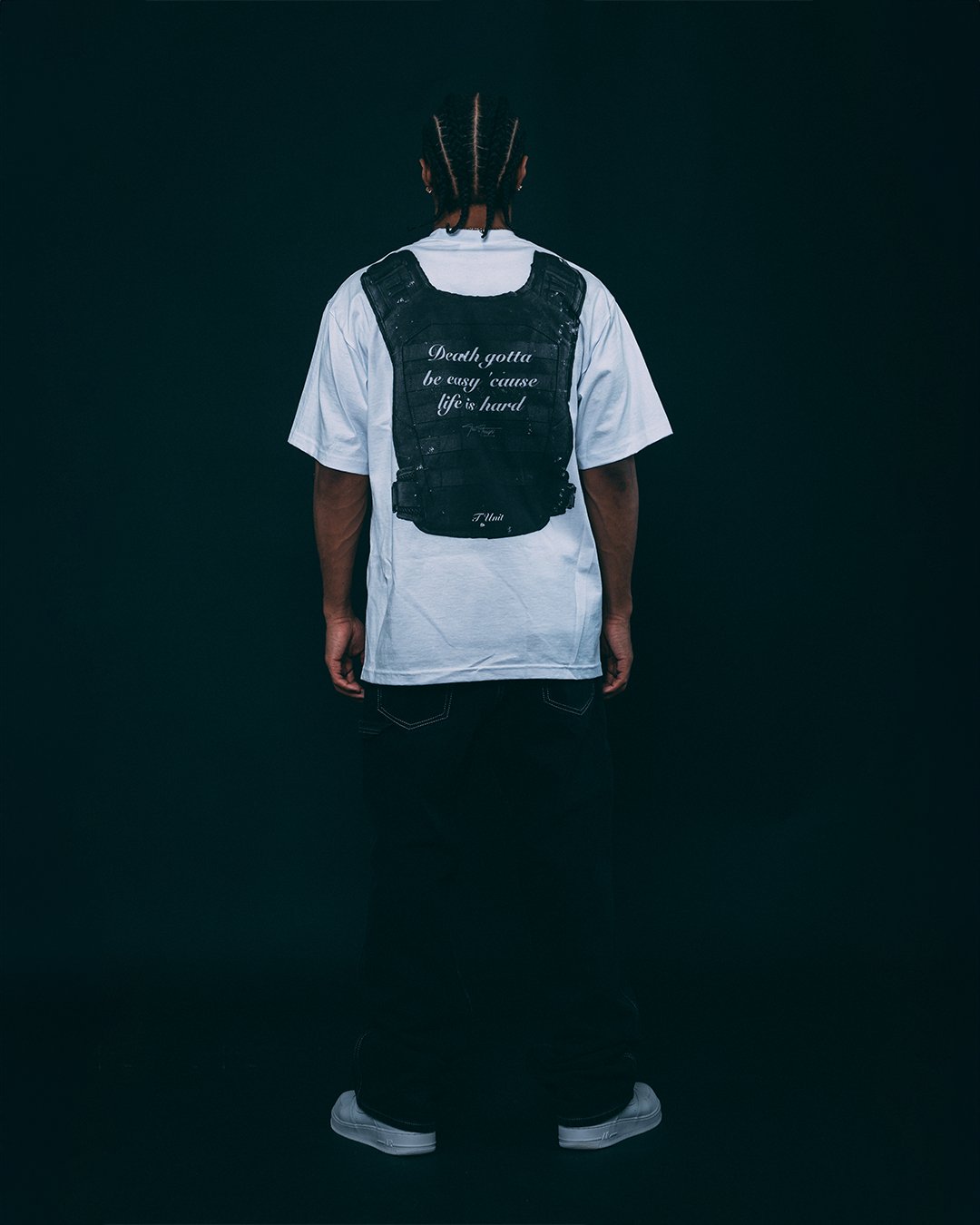 T - Unit 50's Vest White Tee - trainofthoughtcollective