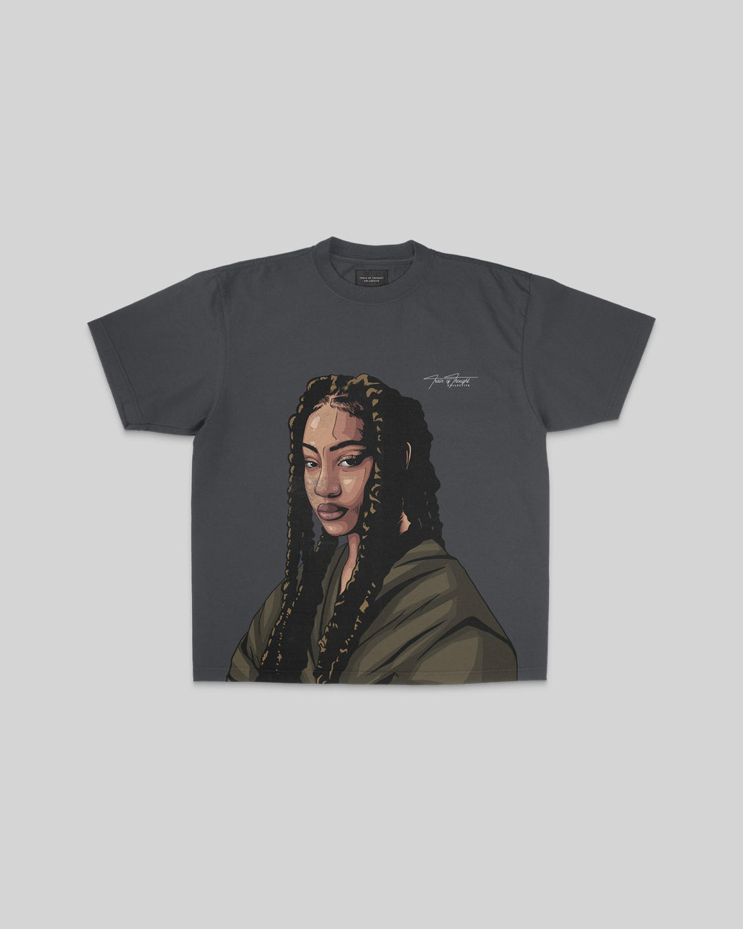 Tems Big Face Oversized Shadow Tee - trainofthoughtcollective