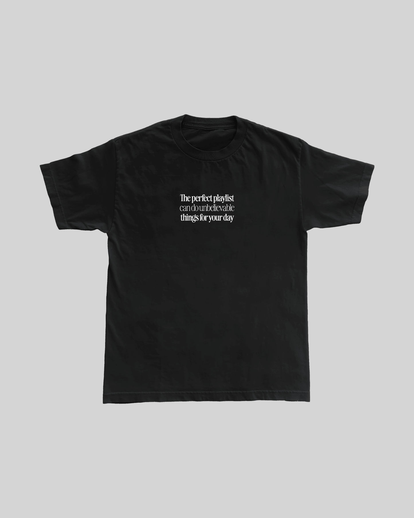 The Perfect Playlist Black Tee - trainofthoughtcollective