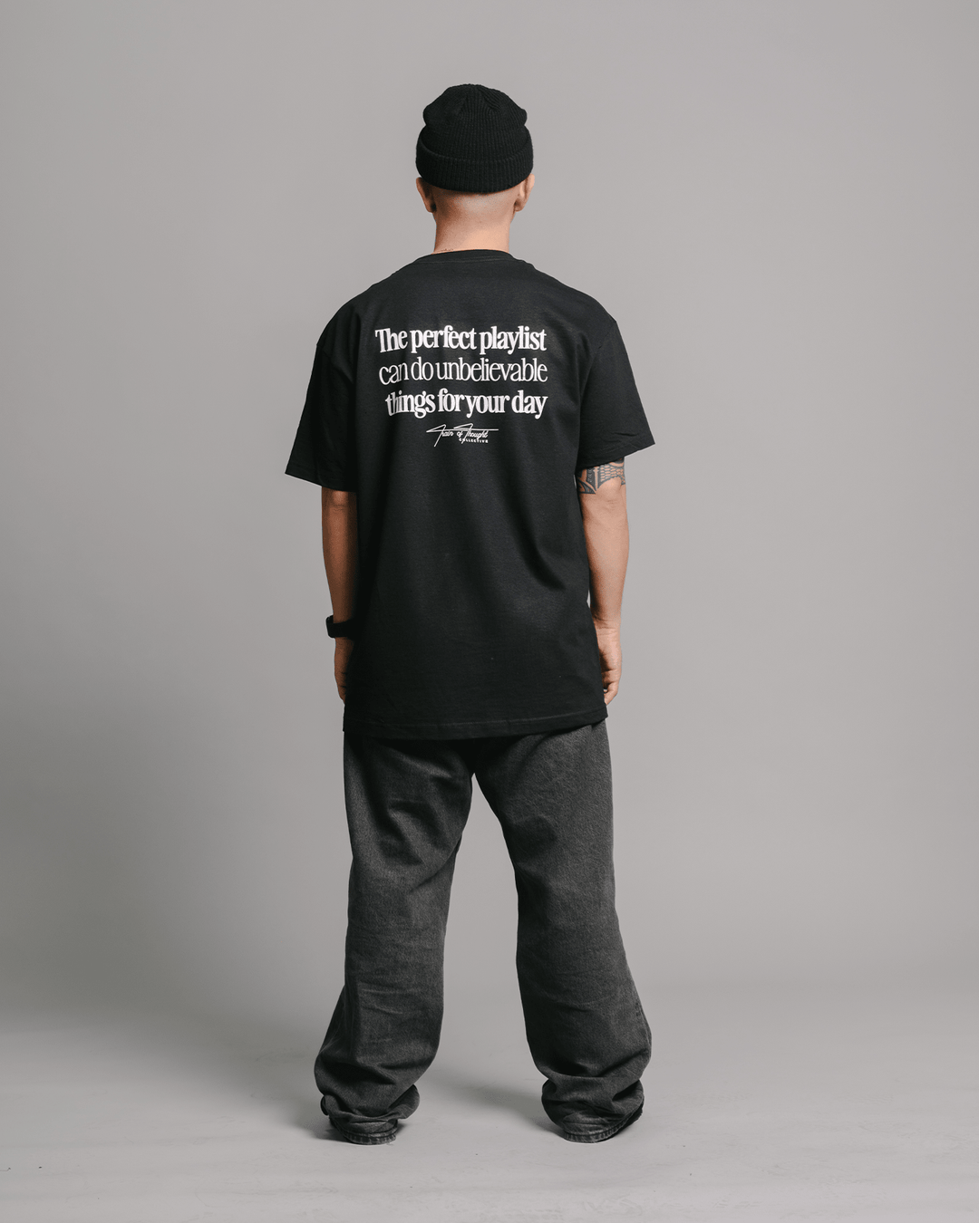 The Perfect Playlist Black Tee - trainofthoughtcollective