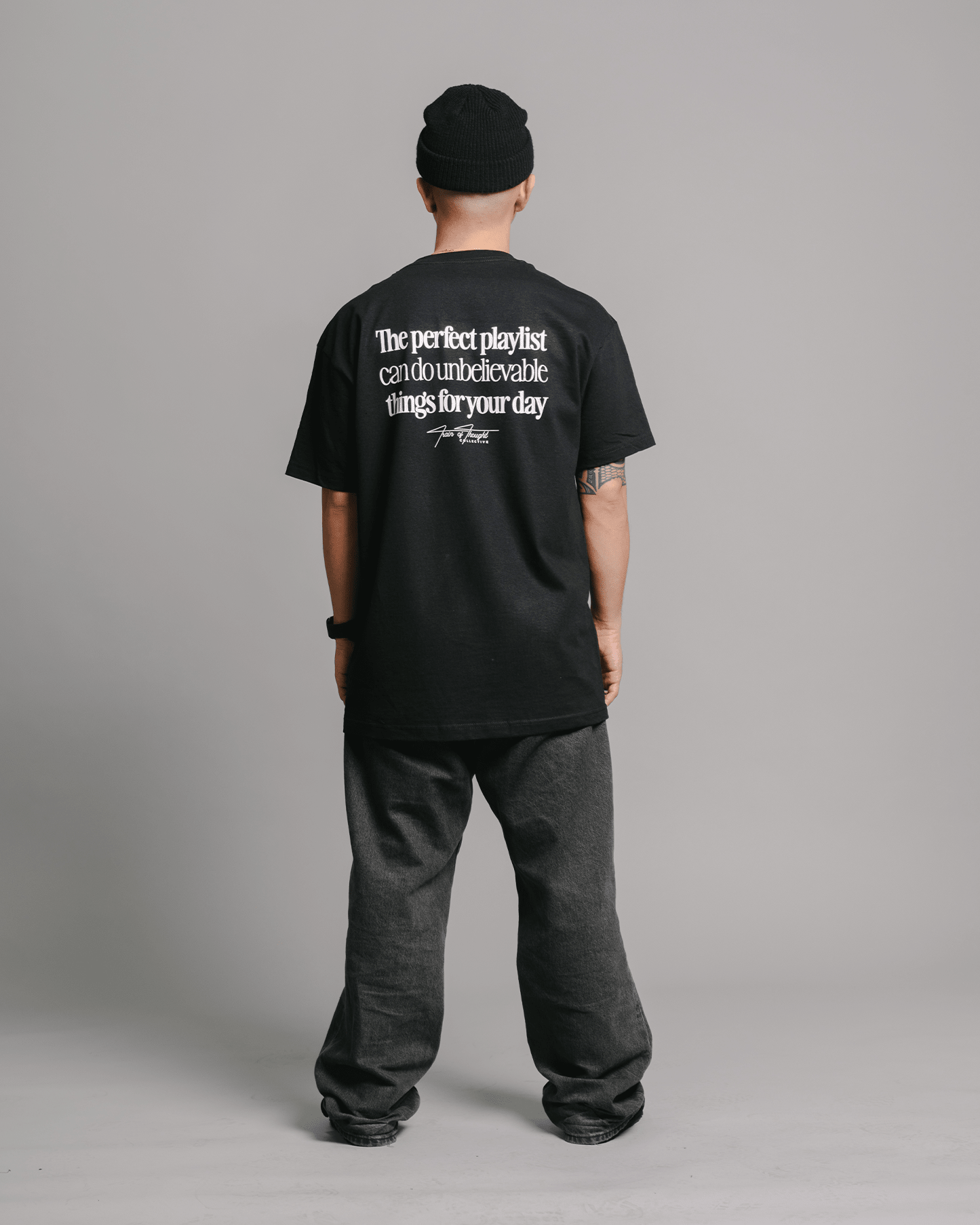 The Perfect Playlist Black Tee - trainofthoughtcollective
