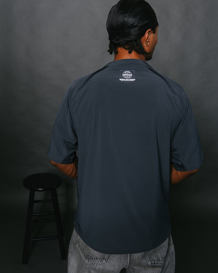 TOTC Signature Charcoal 1/2 - Zip Short Sleeve Jacket - trainofthoughtcollective