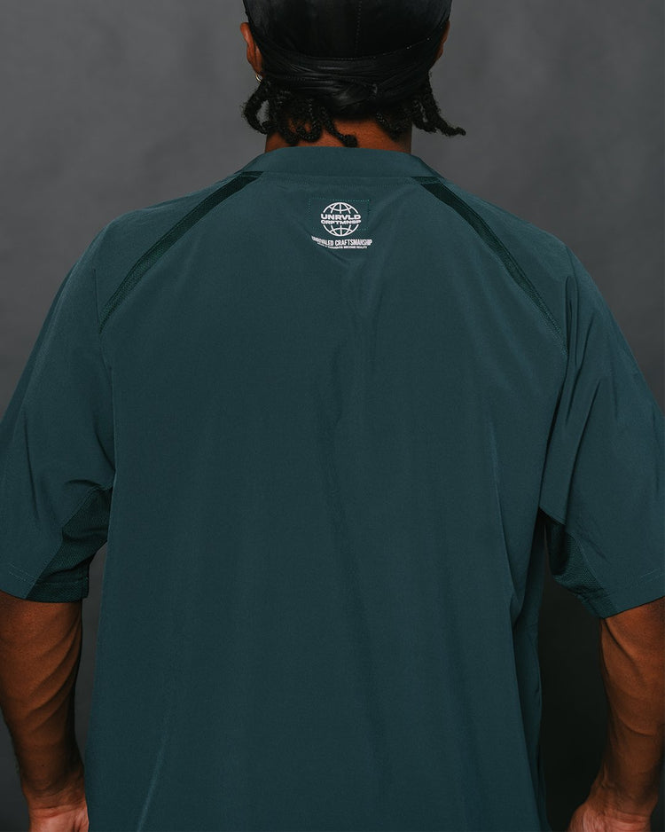 TOTC Signature Forest Green 1/2 - Zip Short Sleeve Jacket - trainofthoughtcollective