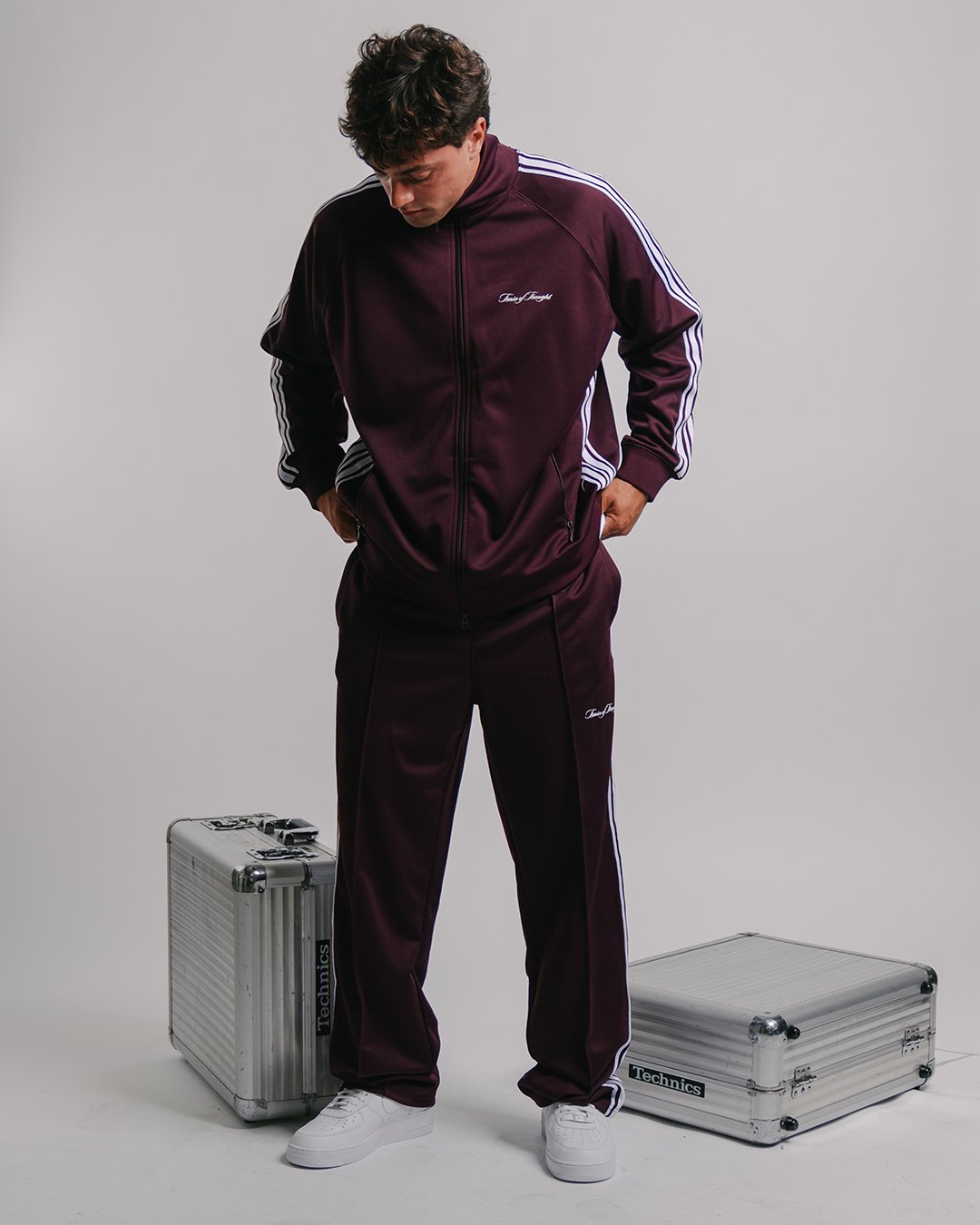 TOTC Trackstar Maroon Pants - trainofthoughtcollective