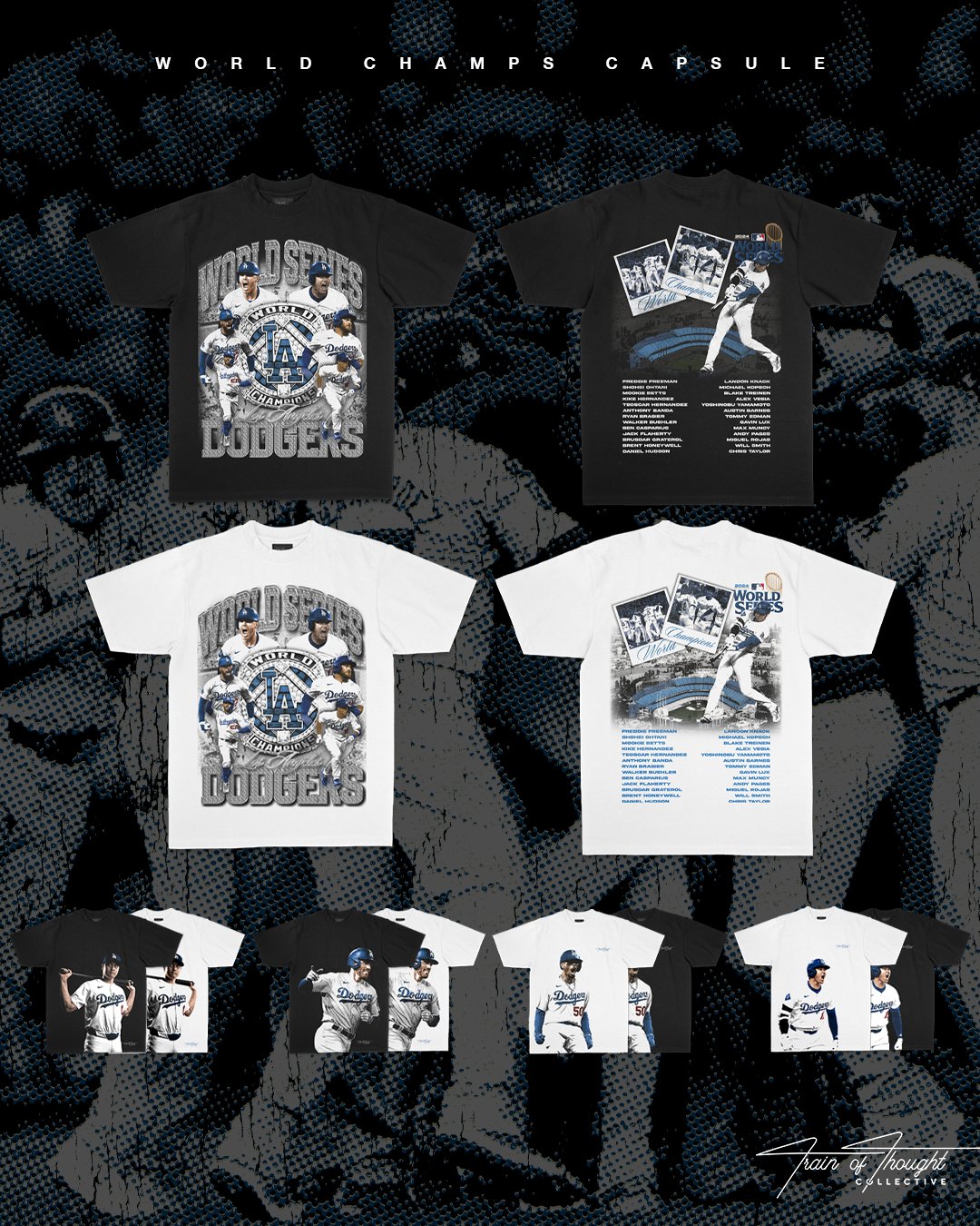 World Champs Dodgers Black Tee - trainofthoughtcollective