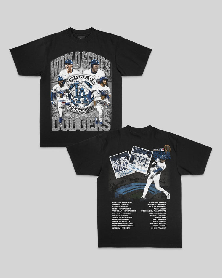 World Champs Dodgers Black Tee - trainofthoughtcollective