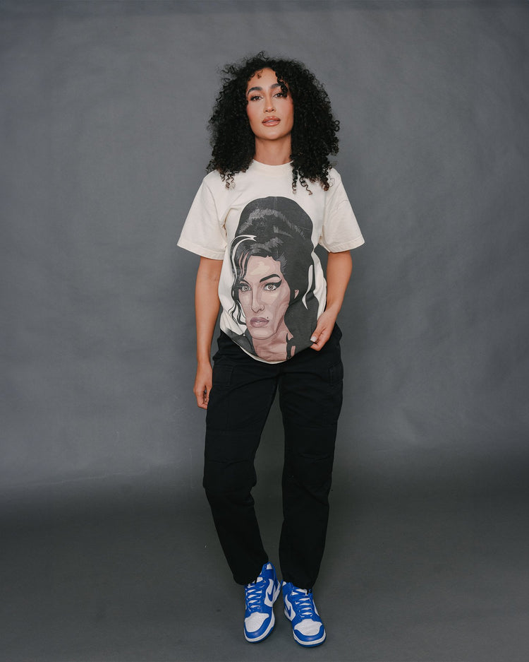 Amy Big Face Oversized Cream Tee - trainofthoughtcollective