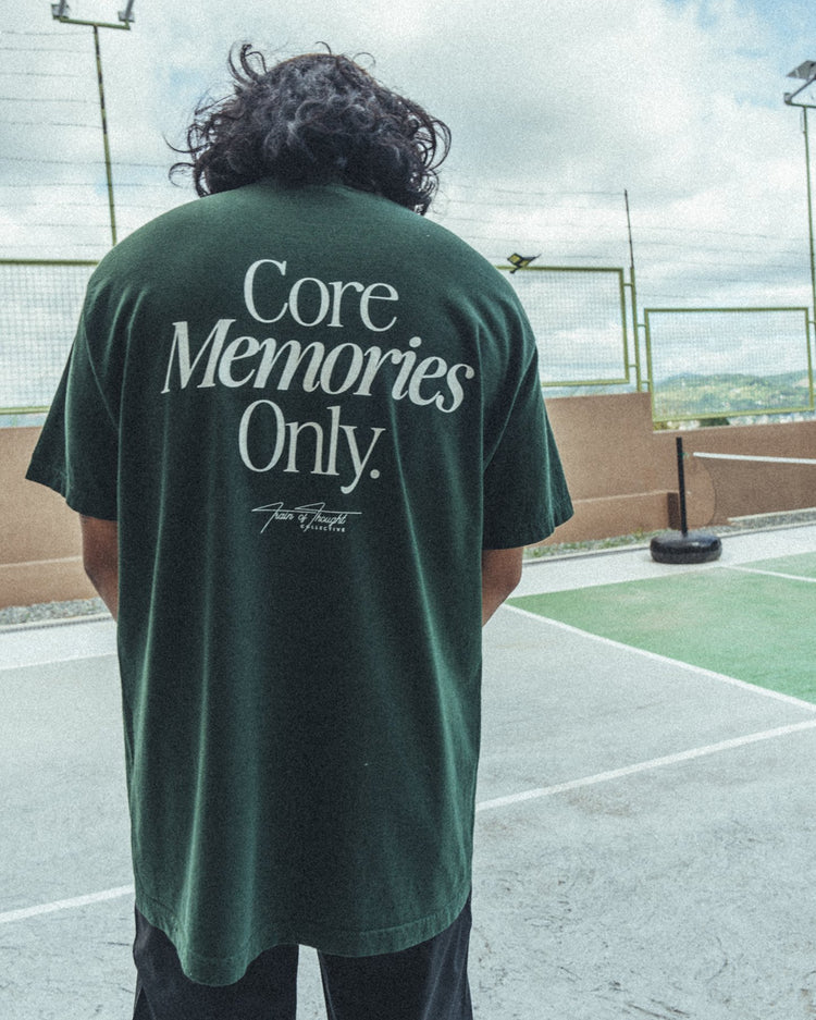 Core Memories Oversized Green Tee - trainofthoughtcollective