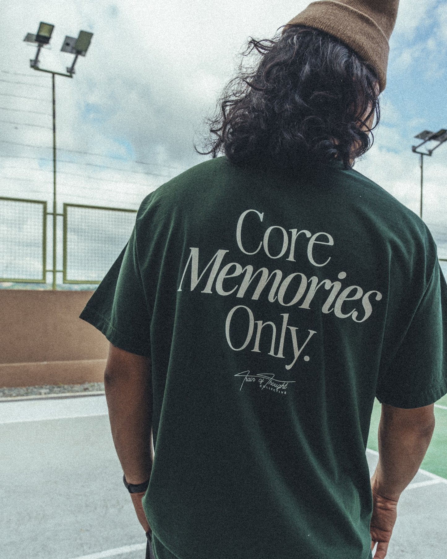 Core Memories Oversized Green Tee - trainofthoughtcollective