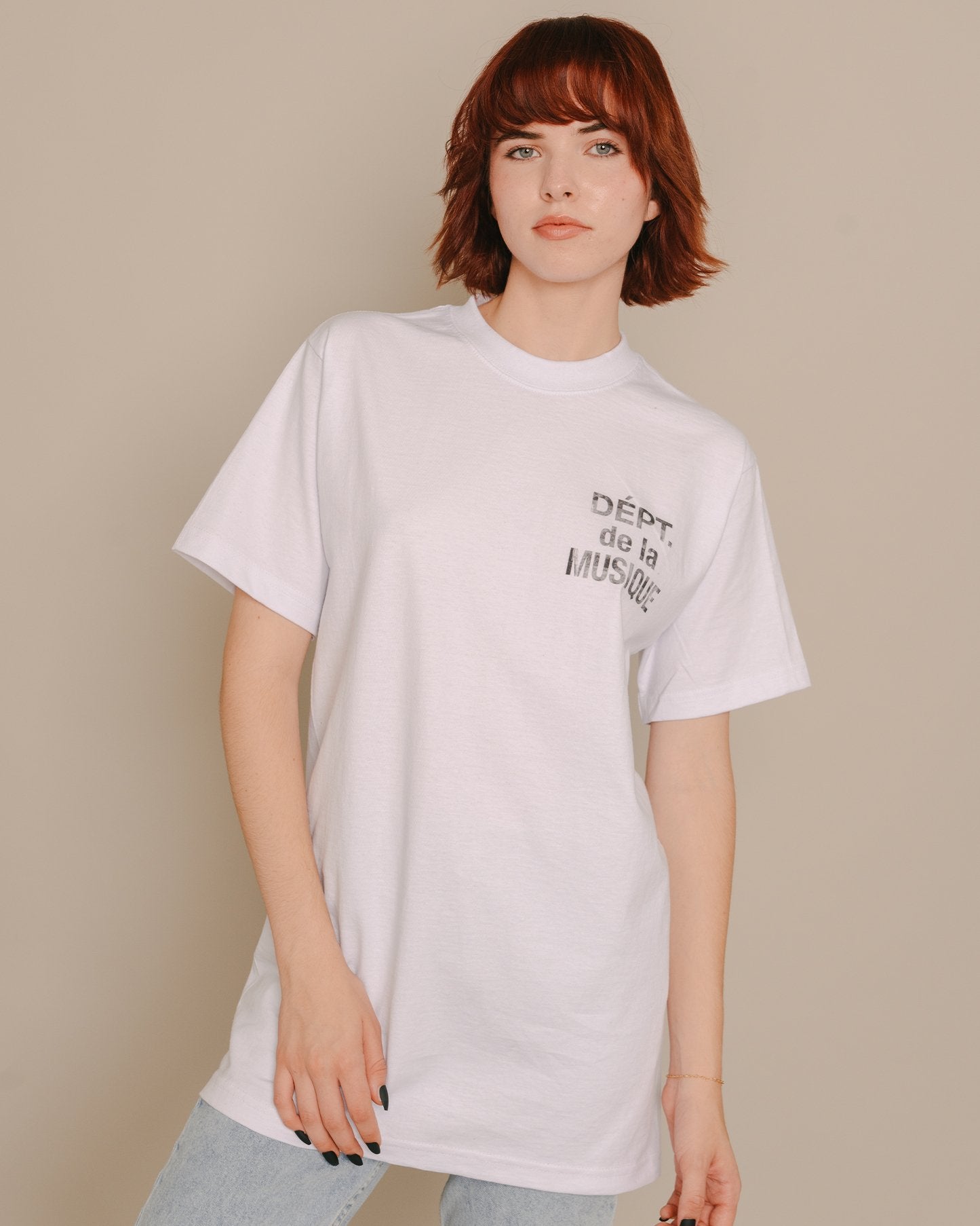 Dept. de la Musique White Tee - trainofthoughtcollective