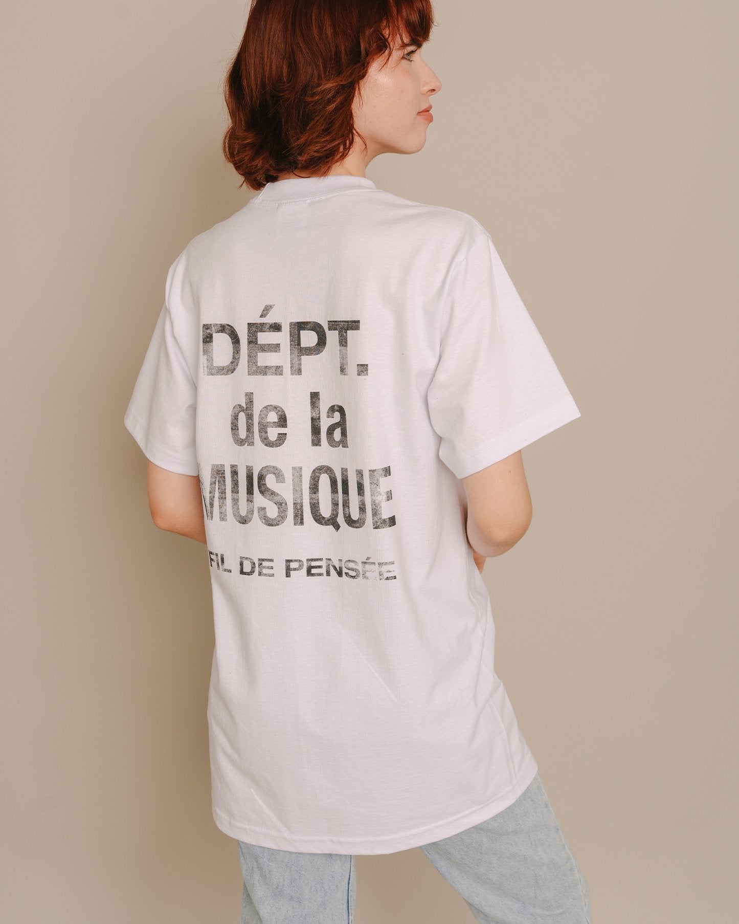 Dept. de la Musique White Tee - trainofthoughtcollective