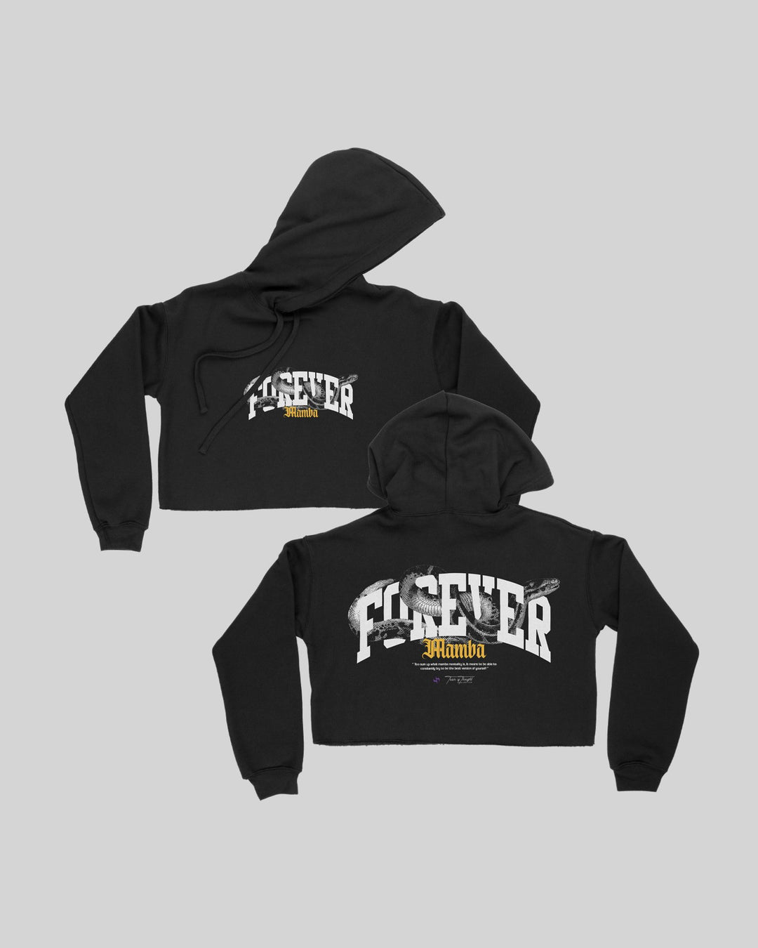 Forever Mamba Womens Cropped Black Hoodie - trainofthoughtcollective