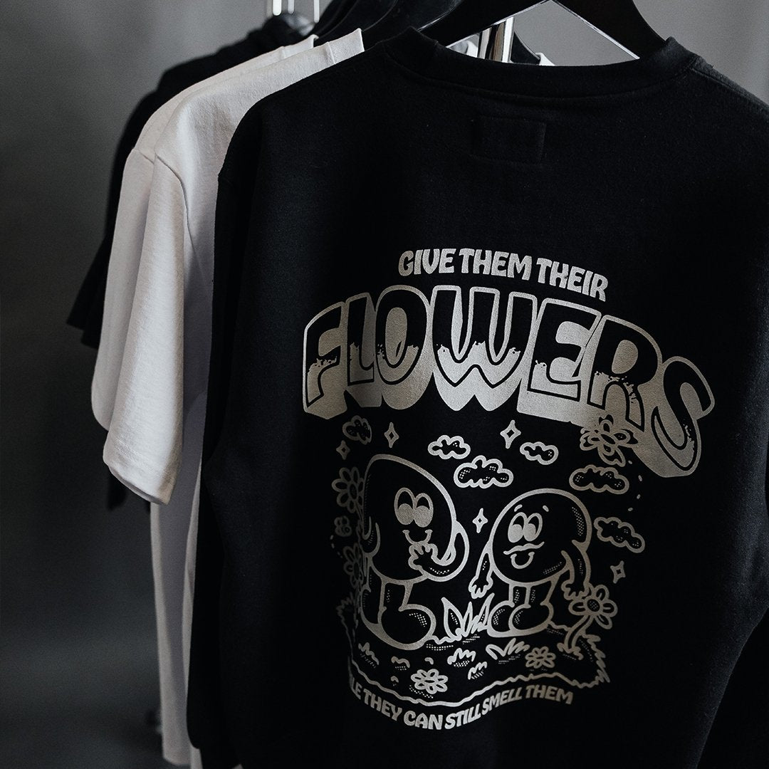 Give Flowers Black Crewneck Sweater - trainofthoughtcollective