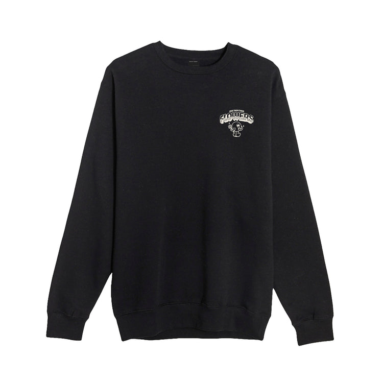 Give Flowers Black Crewneck Sweater - trainofthoughtcollective