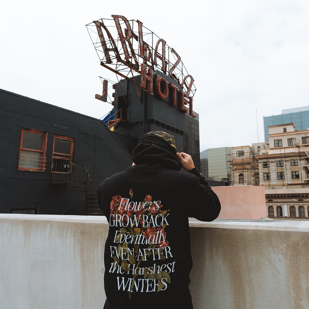 Growth Eventually Black Hoodie - trainofthoughtcollective