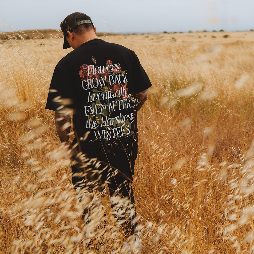 Growth Eventually Black Tee - trainofthoughtcollective