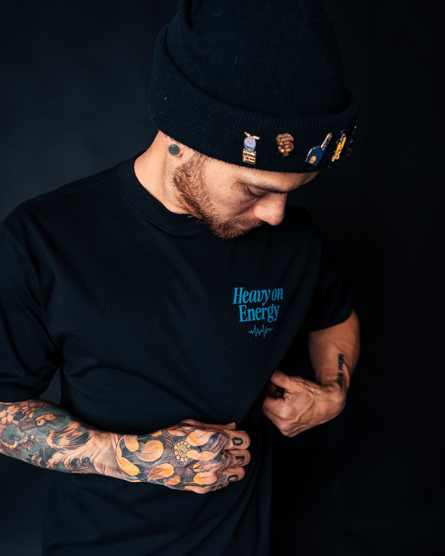 Heavy On Energy Black Tee – trainofthoughtcollective