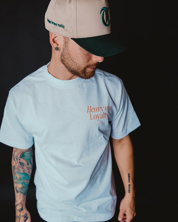 Heavy On Loyalty White Tee - trainofthoughtcollective
