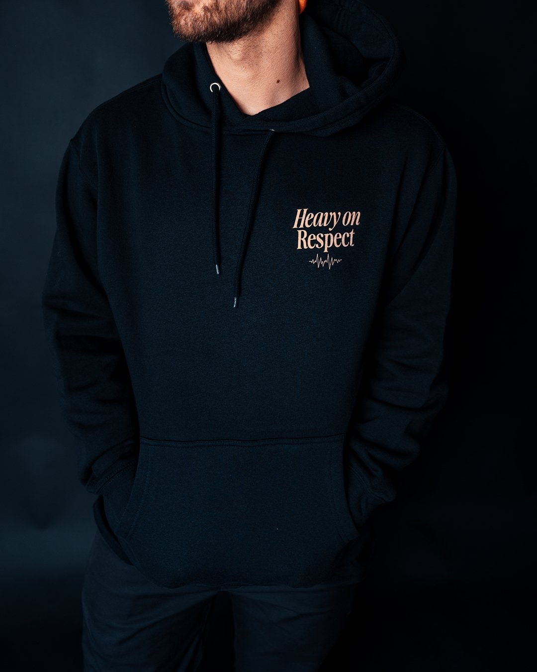 Heavy On Respect Black Hoodie - trainofthoughtcollective