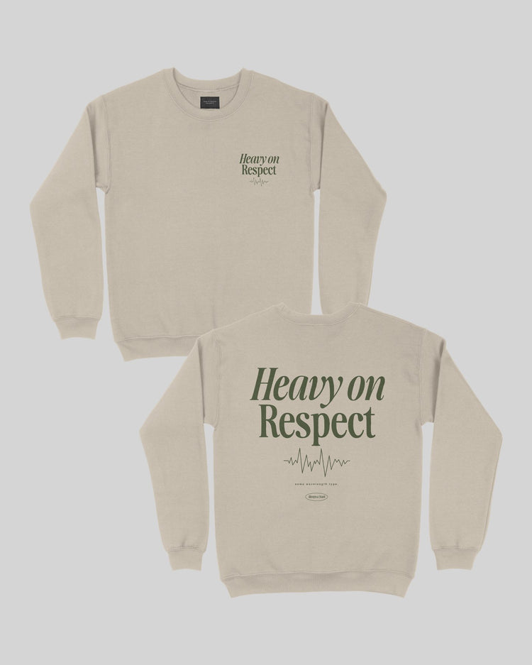 Heavy On Respect Crewneck Brown Sweatshirt V2 - trainofthoughtcollective