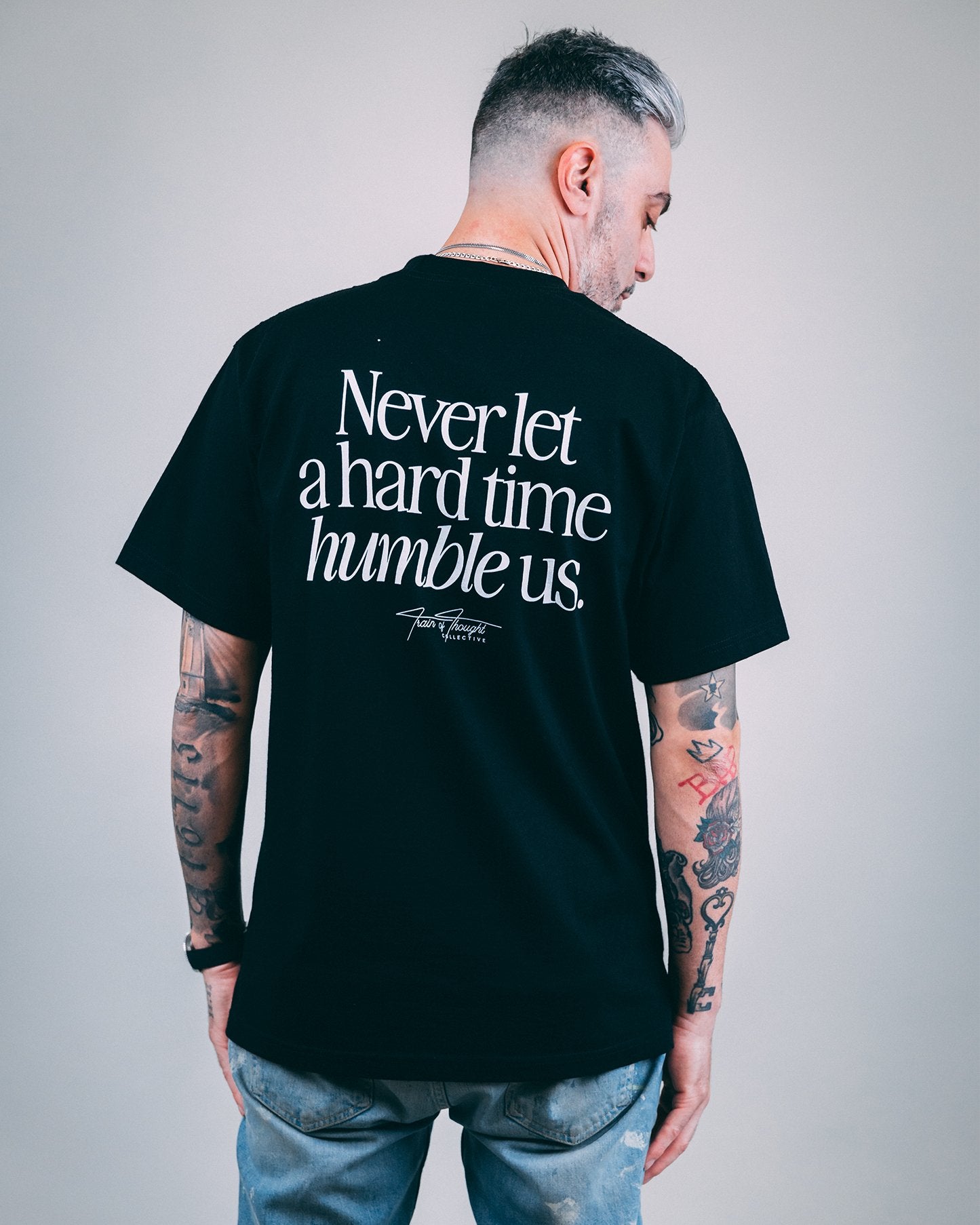 Humble Black Tee - trainofthoughtcollective