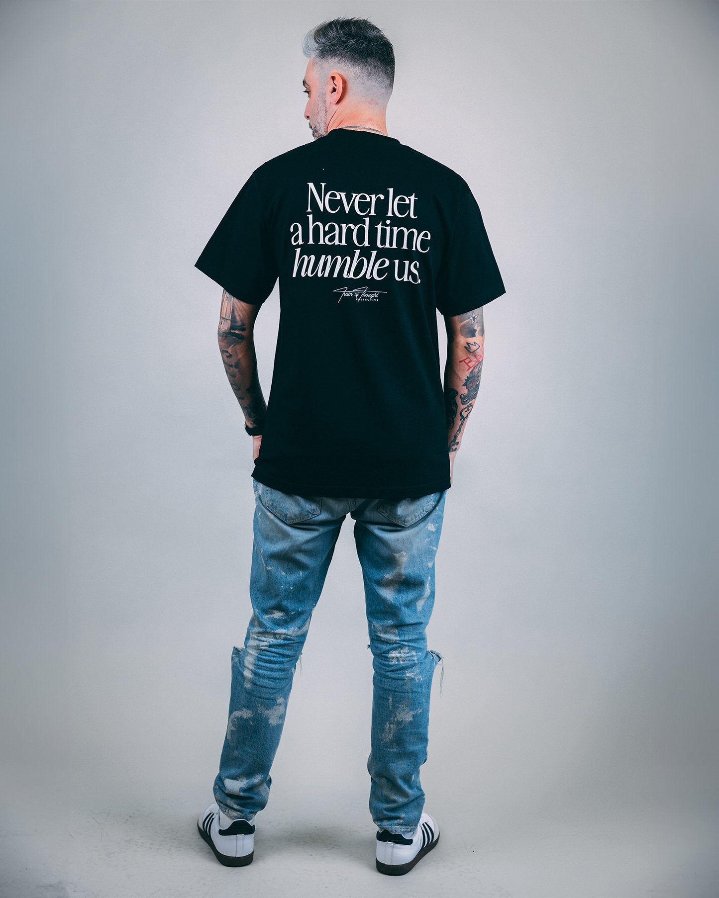 Humble Black Tee - trainofthoughtcollective