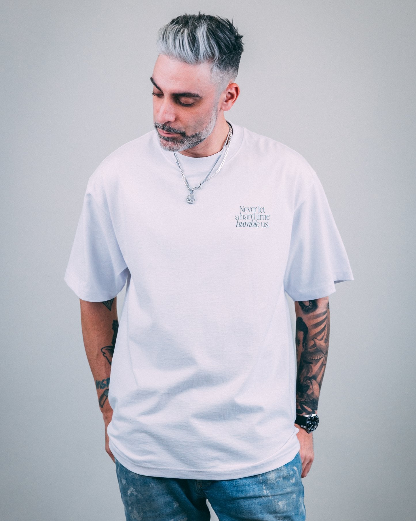 Humble White Tee - trainofthoughtcollective