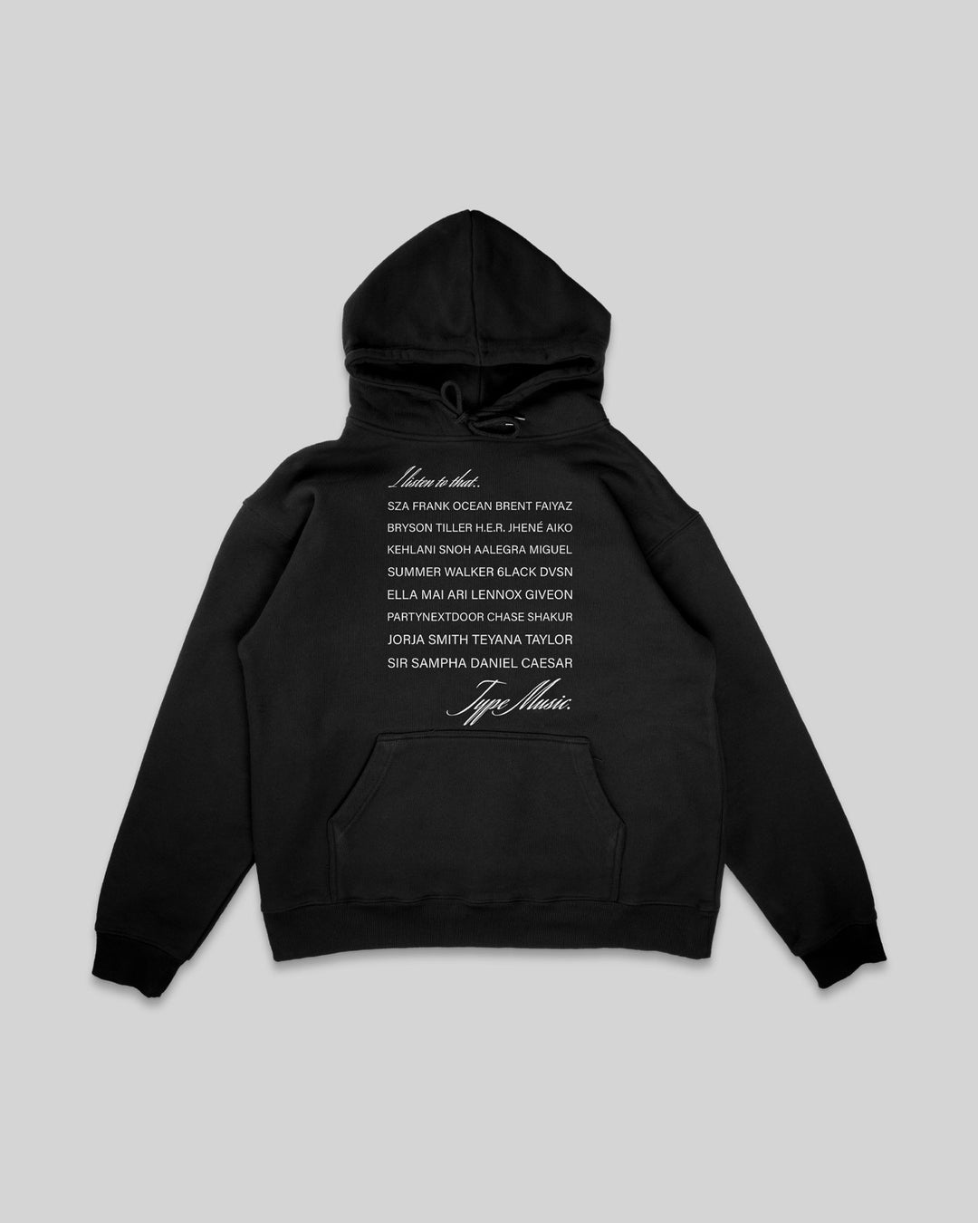 I listen to that.. Modern R&B Black Hoodie - trainofthoughtcollective