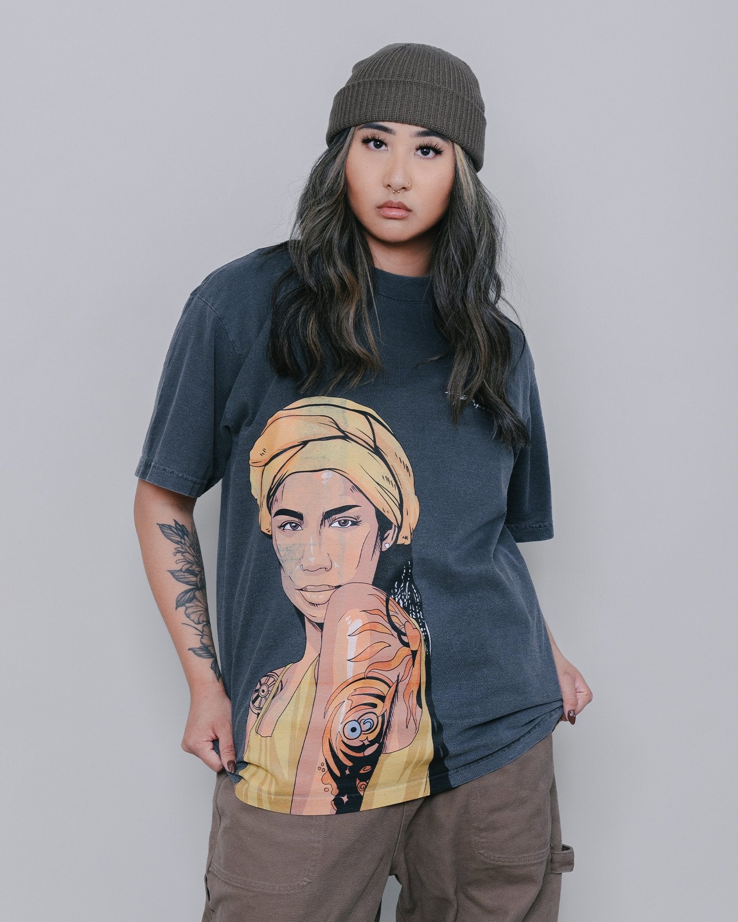 Jhene Big Face Oversized Shadow Tee - trainofthoughtcollective