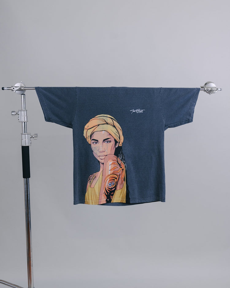 Jhene Big Face Oversized Shadow Tee - trainofthoughtcollective