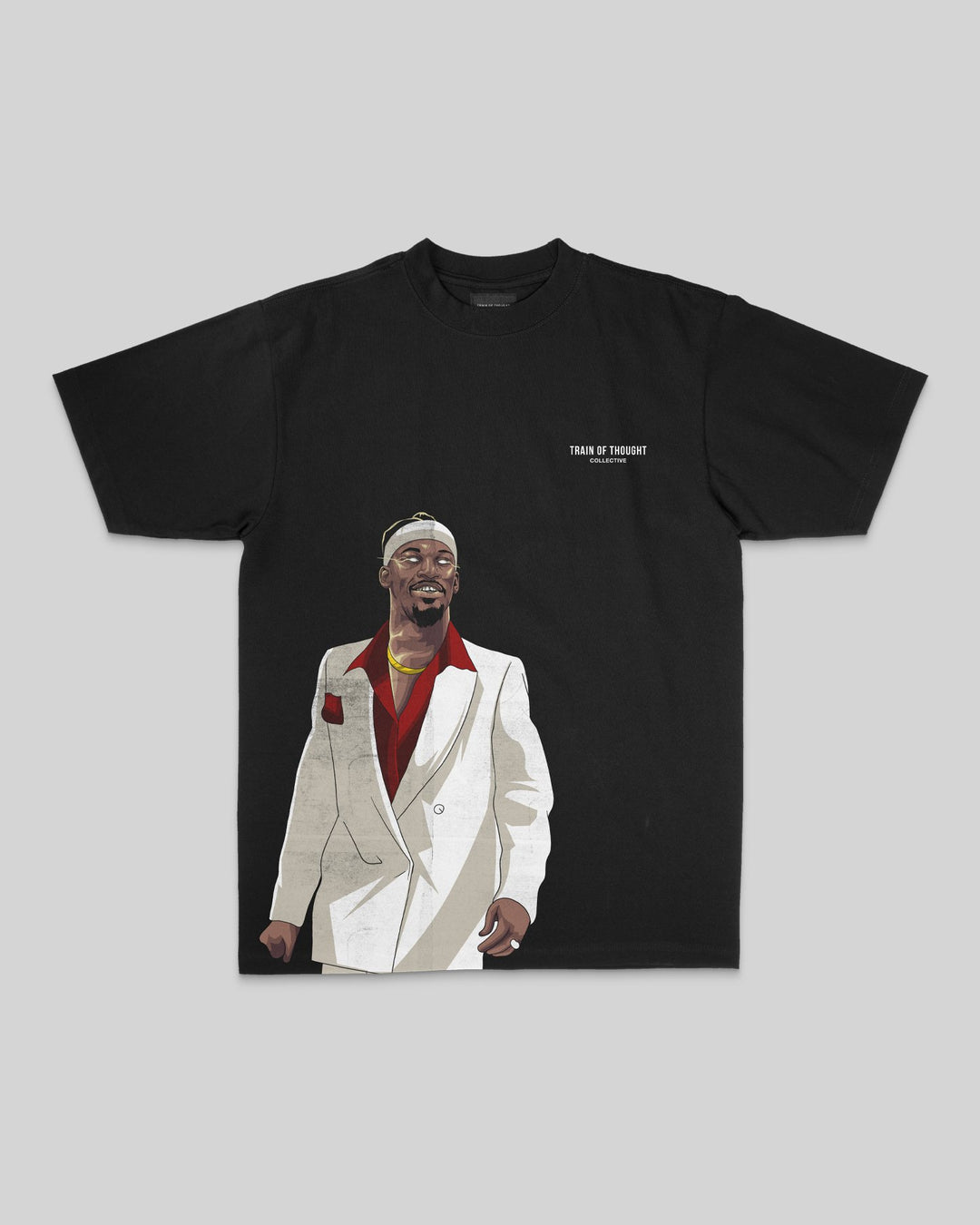 Jimmy Montana Black Tee - trainofthoughtcollective