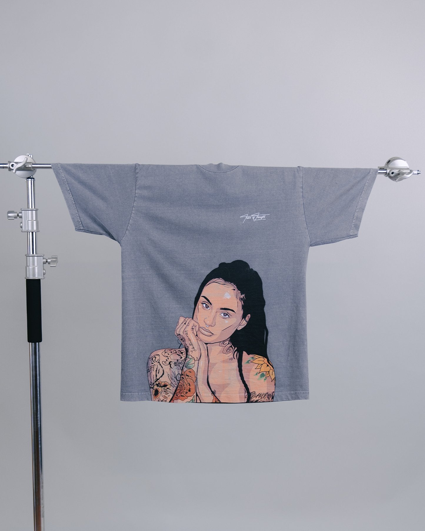 Kehlani Big Face Oversized Cement Tee - trainofthoughtcollective