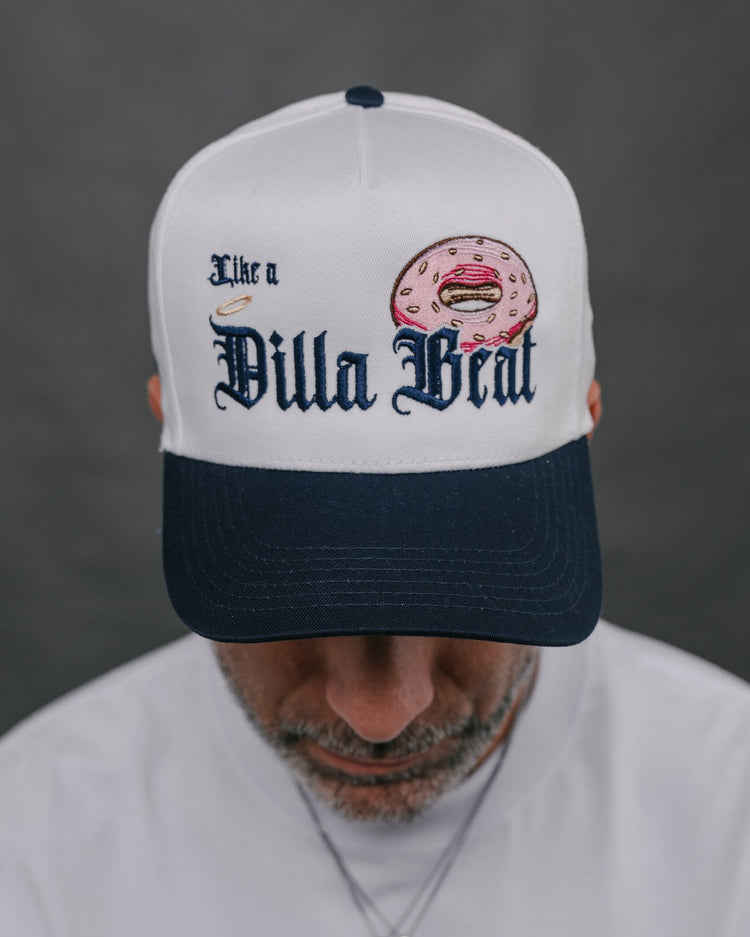 Like a Dilla Beat Navy White Snapback - trainofthoughtcollective