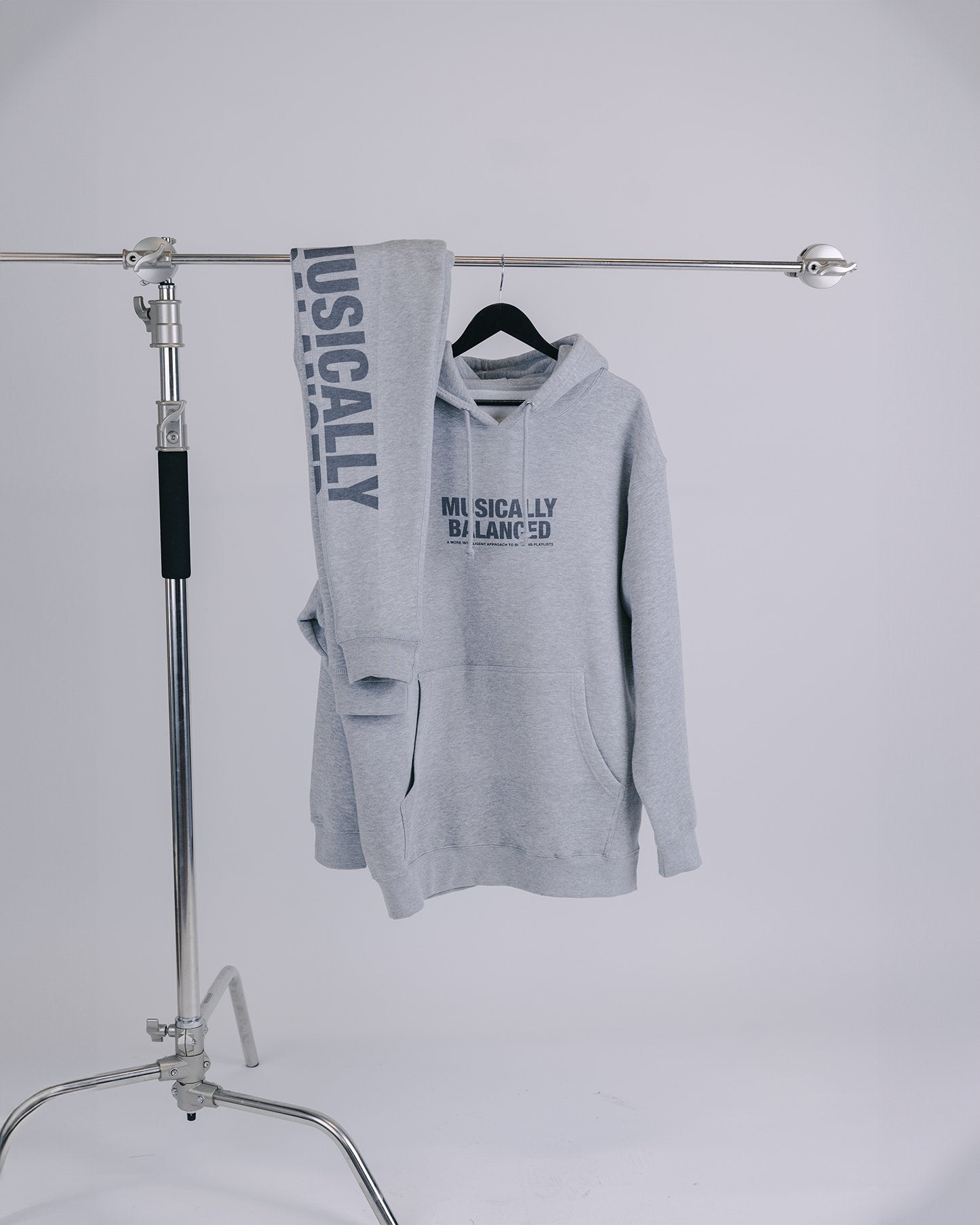 Musically Balanced Grey Hoodie V3 - trainofthoughtcollective