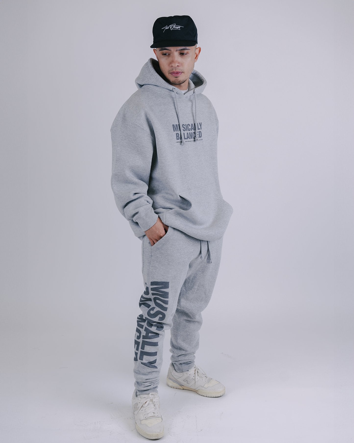 Musically Balanced Grey Hoodie V3 - trainofthoughtcollective