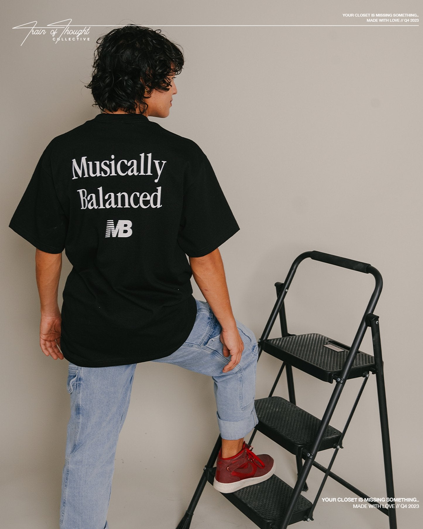 Musically Balanced V2 Black Tee - trainofthoughtcollective