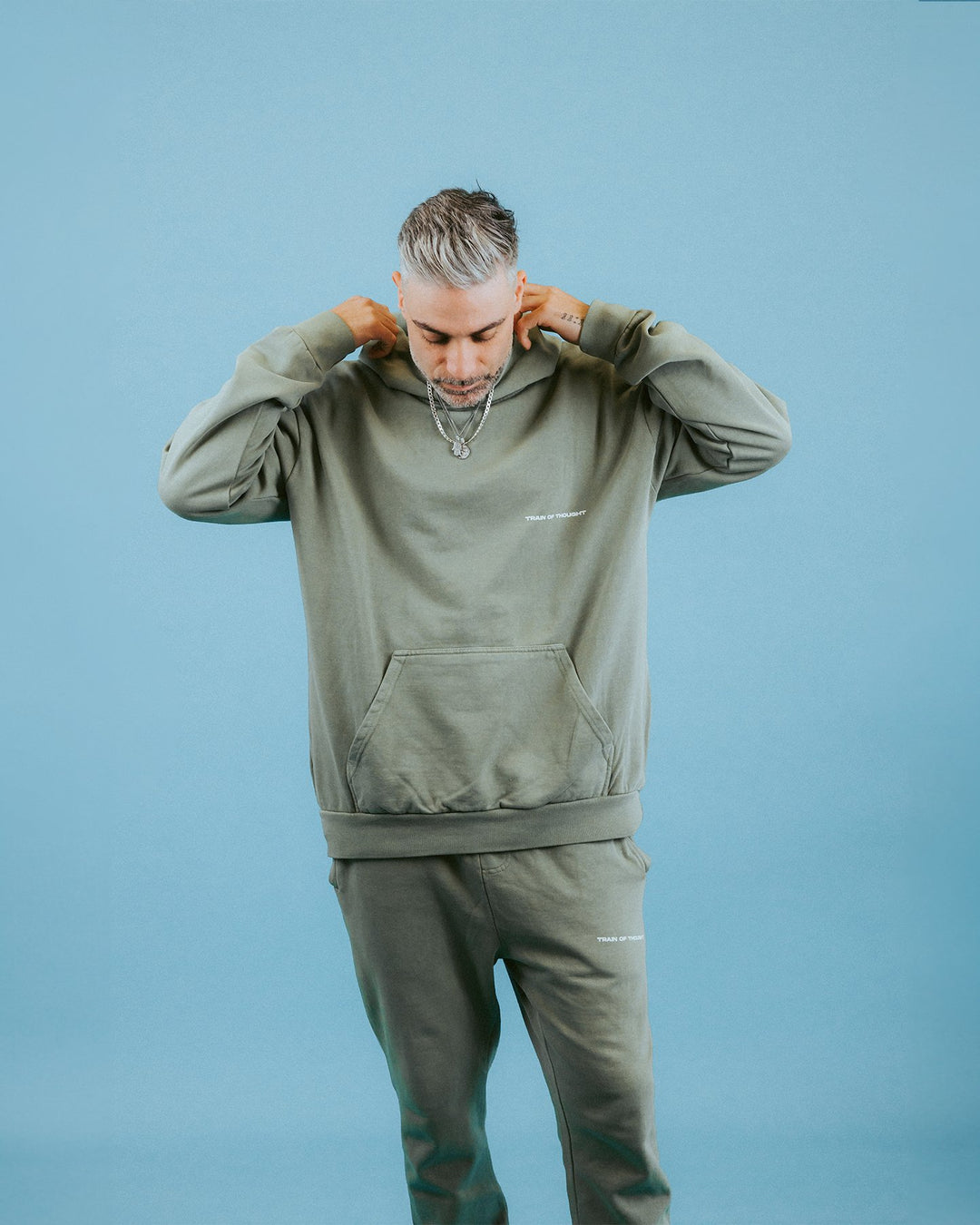 Necessary Lounge Oil Green Hoodie - trainofthoughtcollective