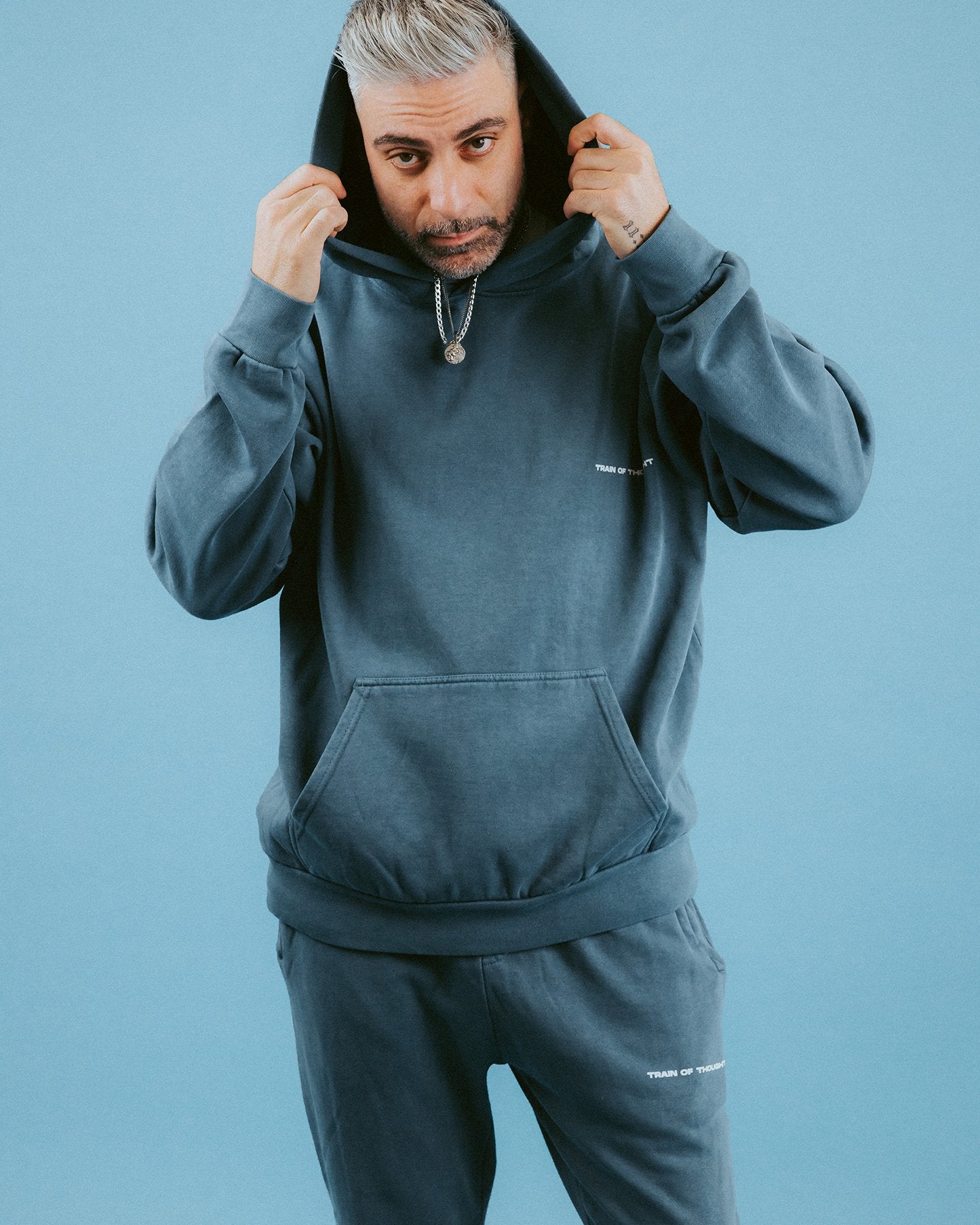 Necessary Lounge Pebble Blue Hoodie - trainofthoughtcollective