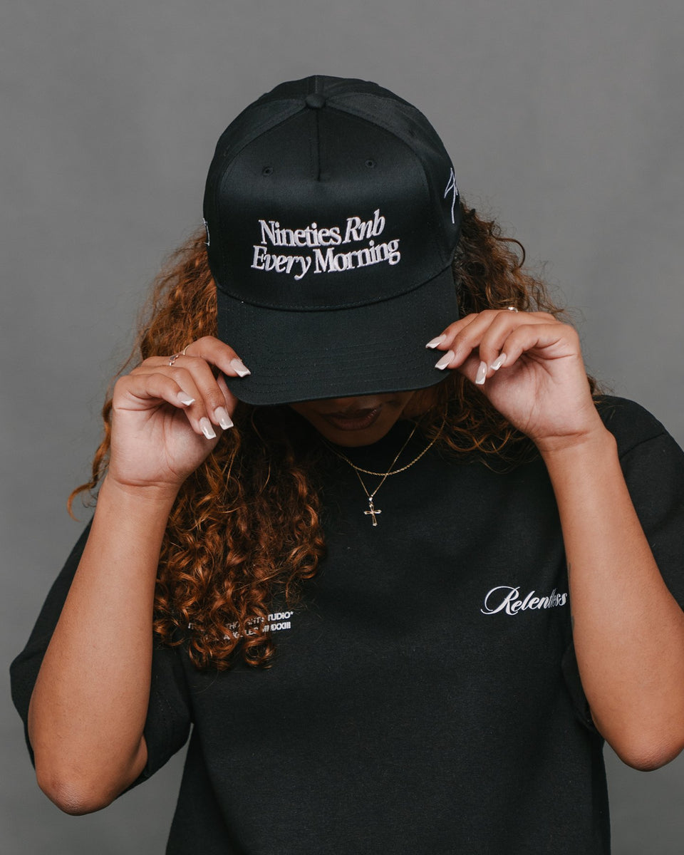 Nineties Rnb Every Morning | Black Snapback – trainofthoughtcollective