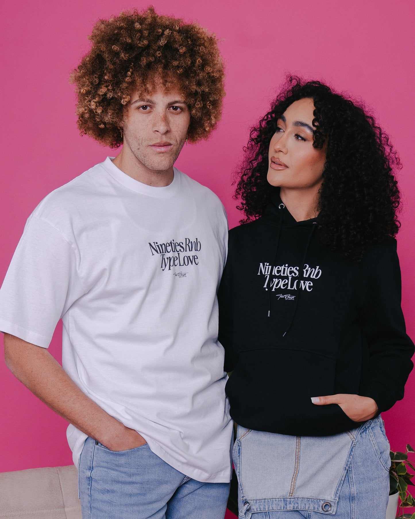 Nineties Rnb Type Love White Tee - trainofthoughtcollective