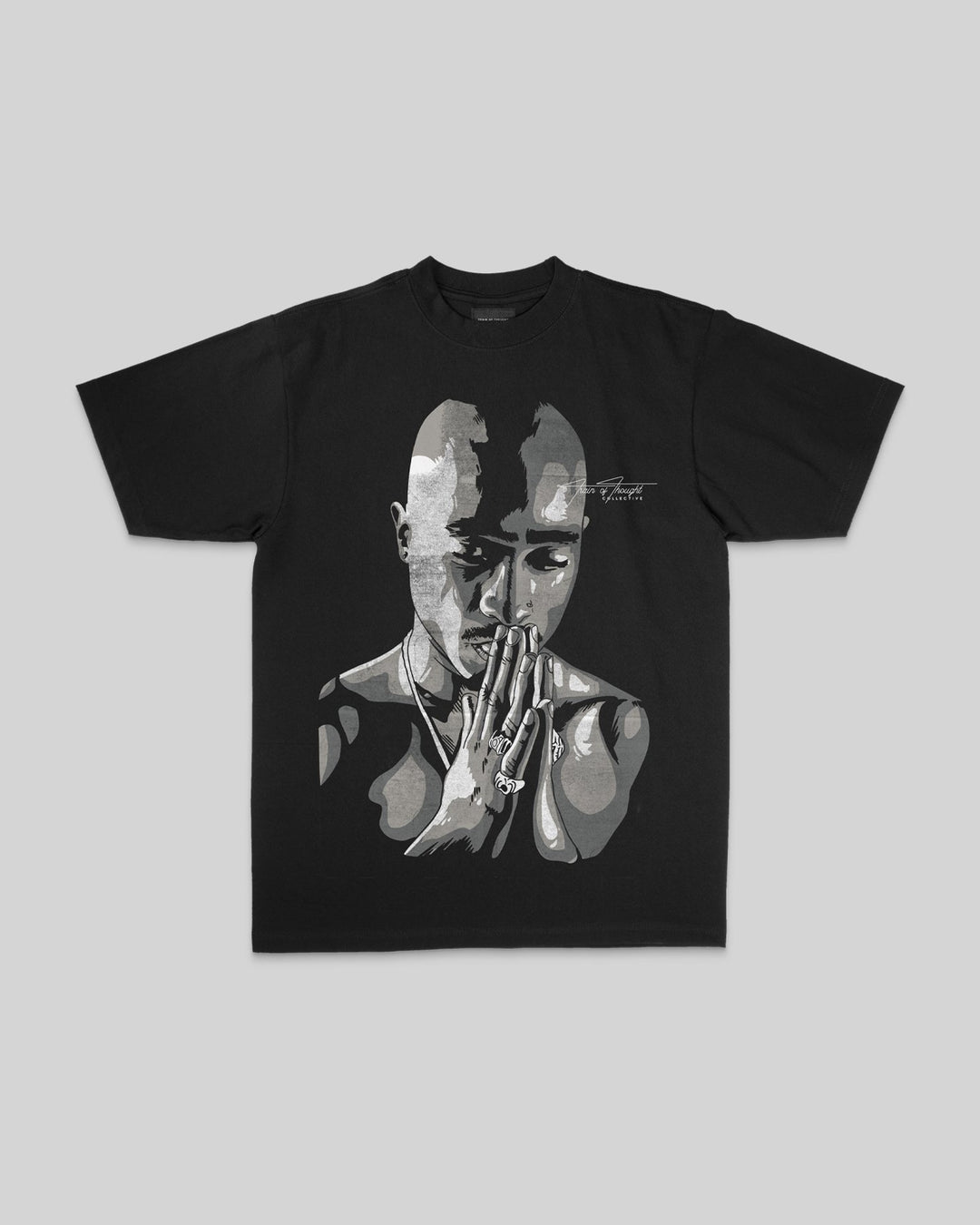 Pac Giving Black Tee - trainofthoughtcollective