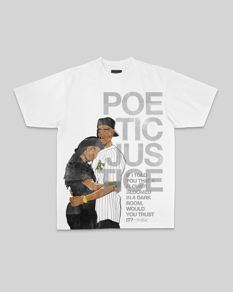 Poetic Justice White Tee - trainofthoughtcollective