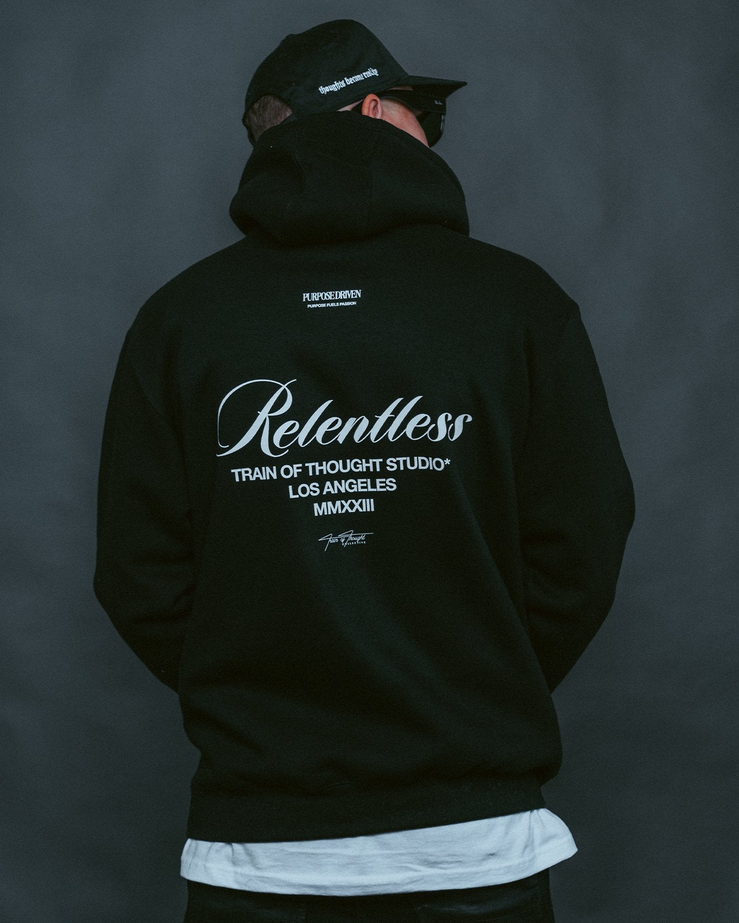 Relentless Black Hoodie - trainofthoughtcollective