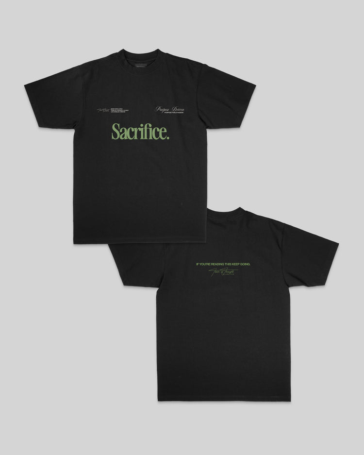 Sacrifice Black Tee - trainofthoughtcollective