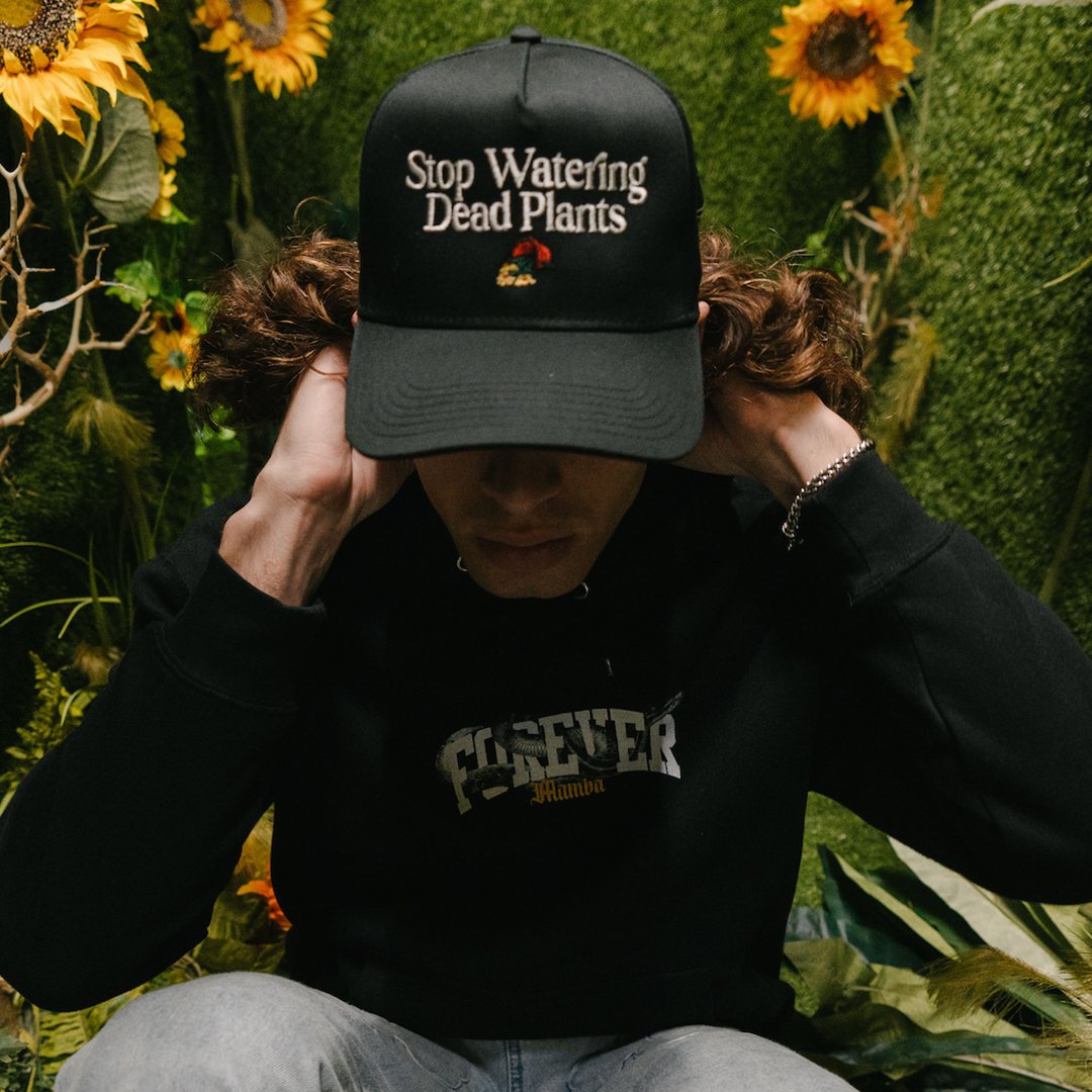 Stop Watering Dead Plants Black Snapback - trainofthoughtcollective